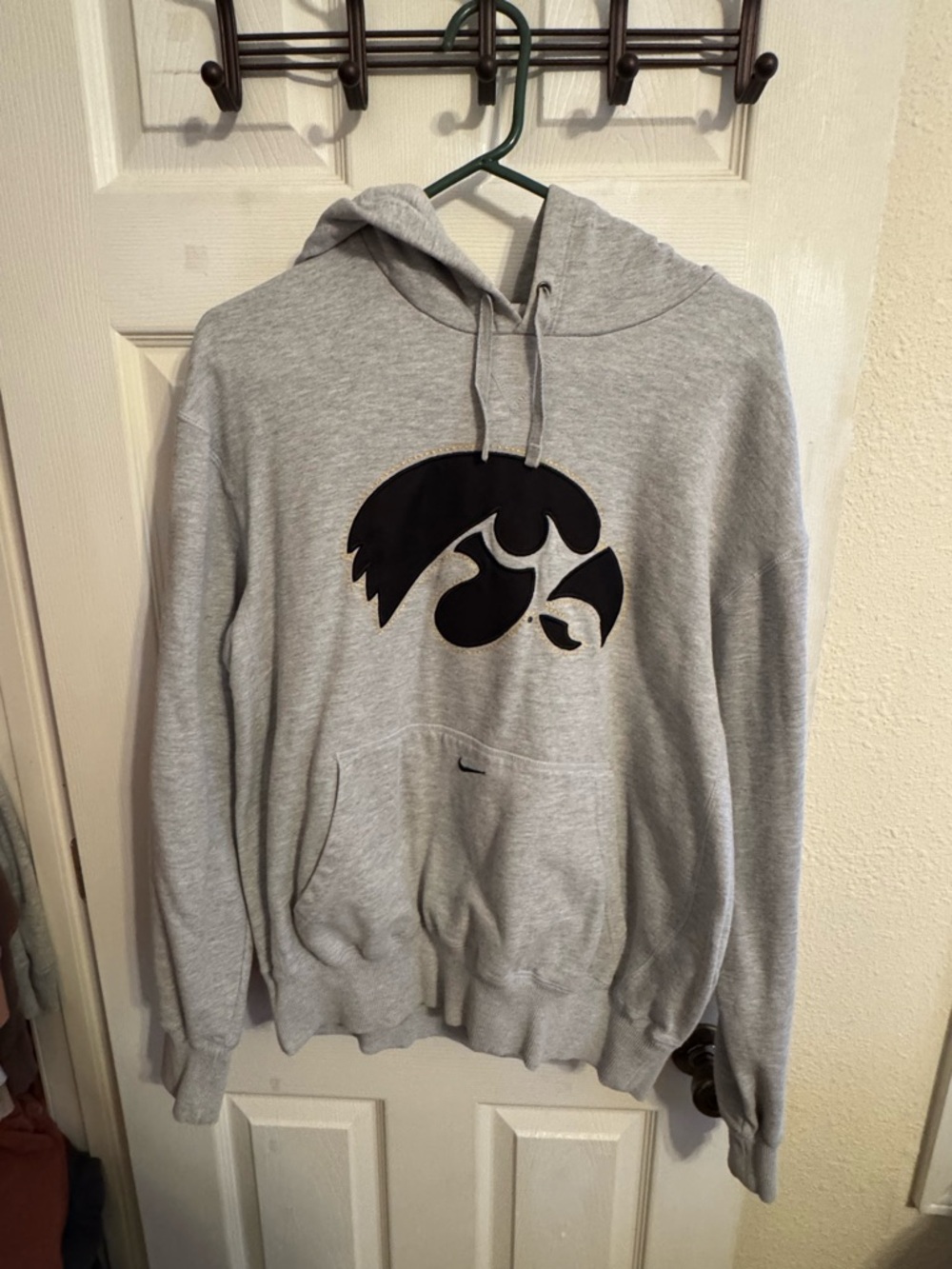 Nike Gray Hooded Sweatshirt with Black Graphic